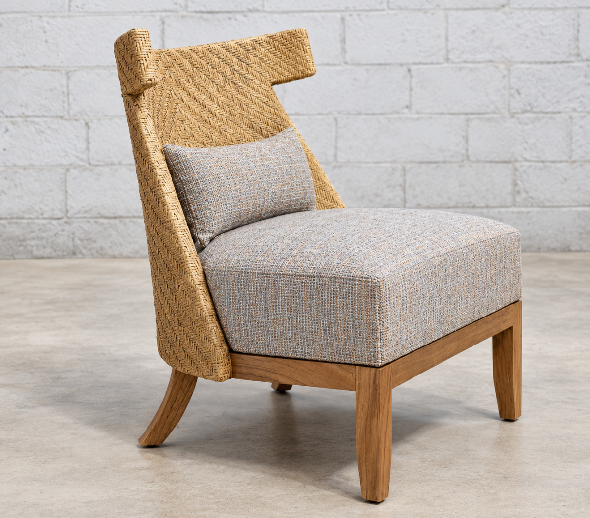 ARM CHAIR WITH RATTAN